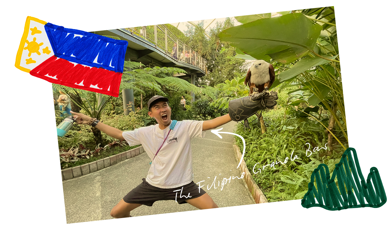 James with an eagle
